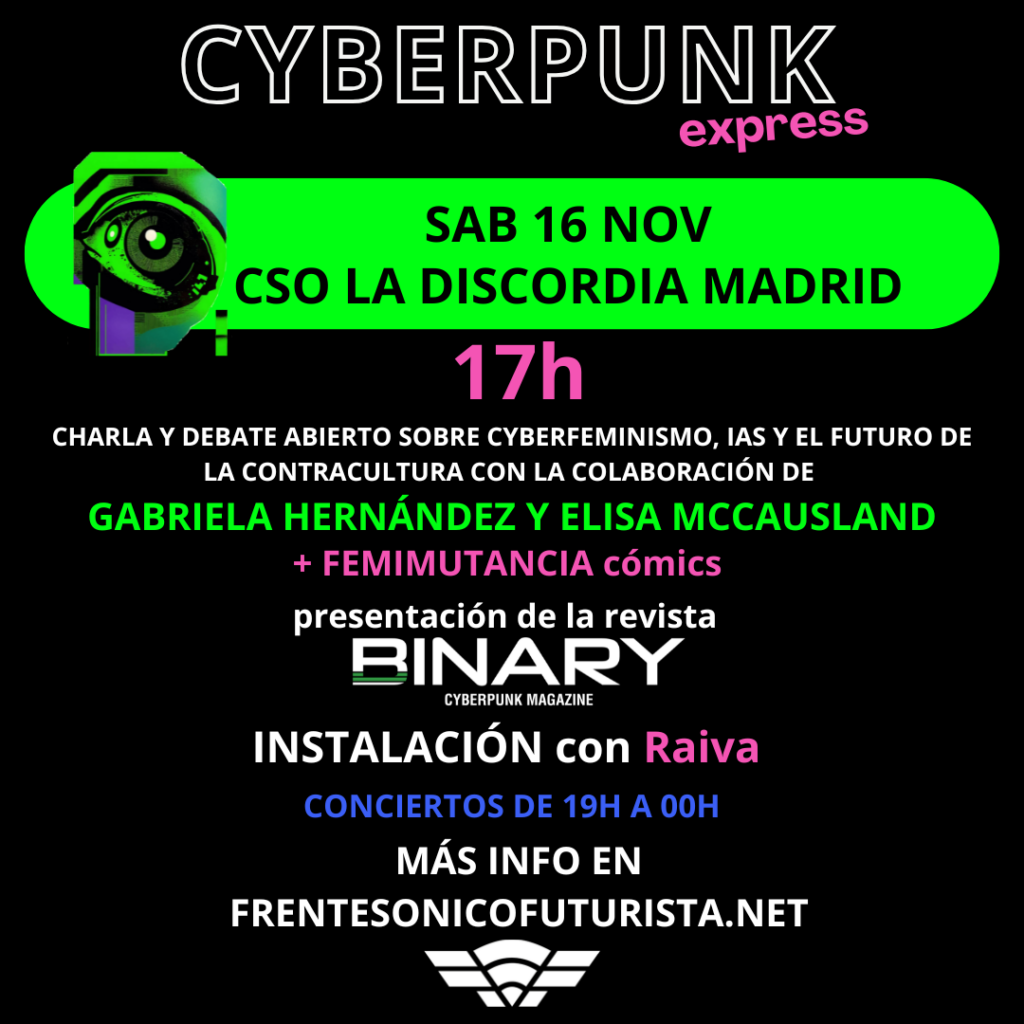 cartel con las actividades del cyberpunk express madrid